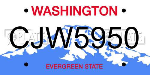 CJW5950 Washington License Plate
