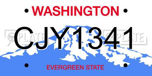 CJY1341 Washington License Plate