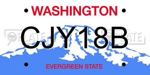 CJY18B Washington License Plate
