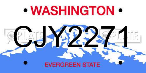 CJY2271 Washington License Plate