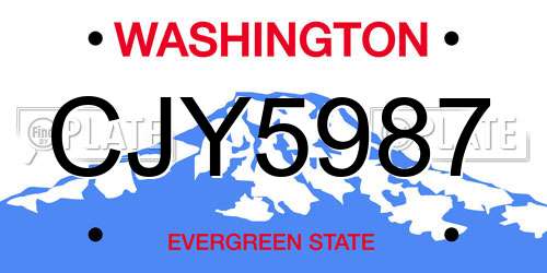 CJY5987 Washington License Plate