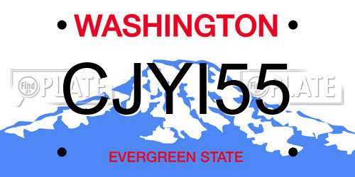 CJYI55 Washington License Plate