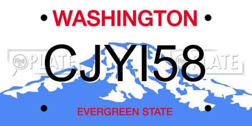 CJYI58 Washington License Plate