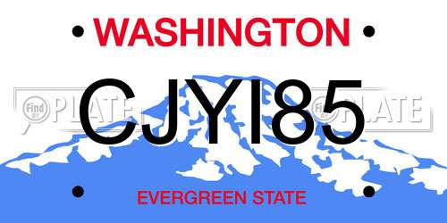 CJYI85 Washington License Plate