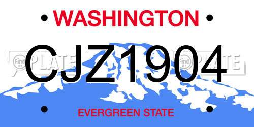CJZ1904 Washington License Plate
