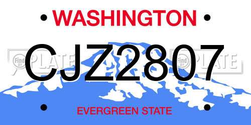 CJZ2807 Washington License Plate