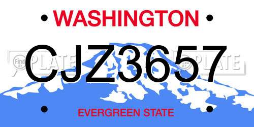 CJZ3657 Washington License Plate