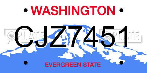 CJZ7451 Washington License Plate