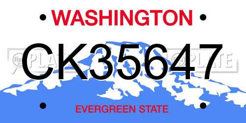 CK35647 Washington License Plate