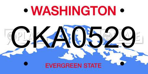 CKA0529 Washington License Plate