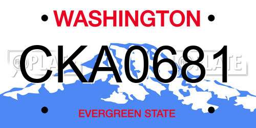 CKA0681 Washington License Plate