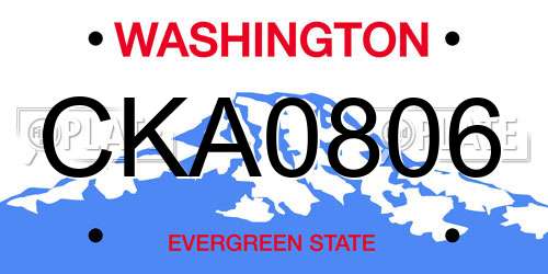 CKA0806 Washington License Plate