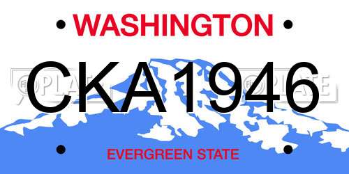 CKA1946 Washington License Plate