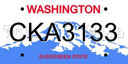 CKA3133 Washington License Plate