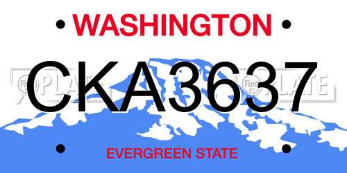 CKA3637 Washington License Plate