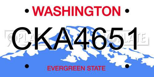 CKA4651 Washington License Plate