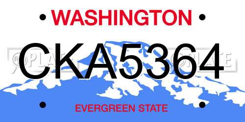 CKA5364 Washington License Plate