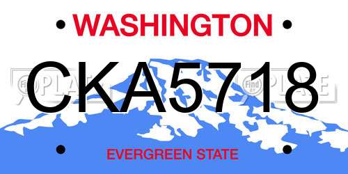 CKA5718 Washington License Plate