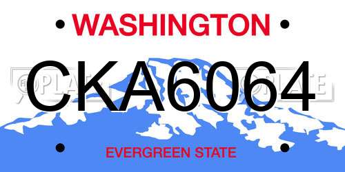 CKA6064 Washington License Plate