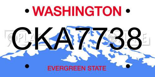 CKA7738 Washington License Plate