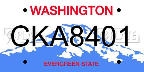 CKA8401 Washington License Plate