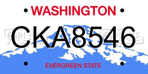 CKA8546 Washington License Plate