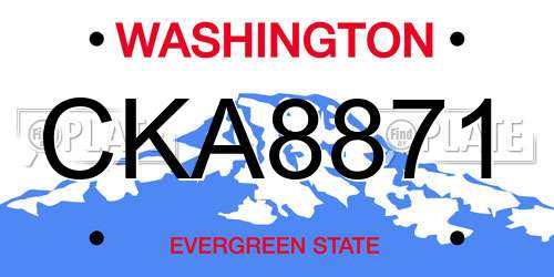 CKA8871 Washington License Plate