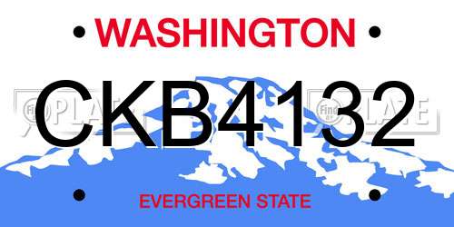 CKB4132 Washington License Plate