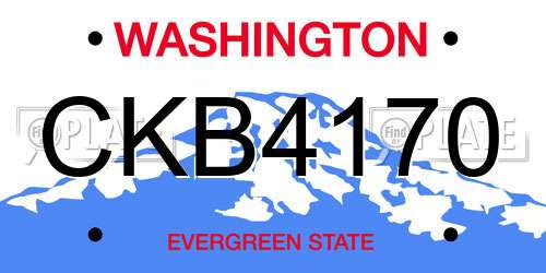 CKB4170 Washington License Plate