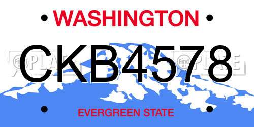 CKB4578 Washington License Plate