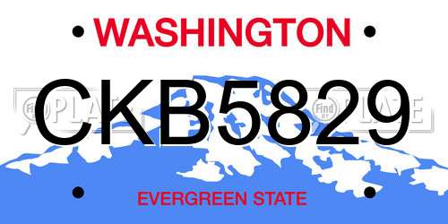 CKB5829 Washington License Plate