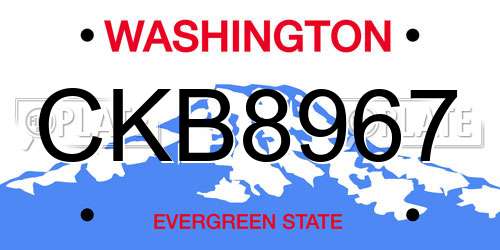 CKB8967 Washington License Plate