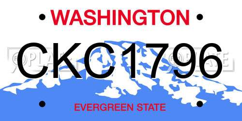CKC1796 Washington License Plate