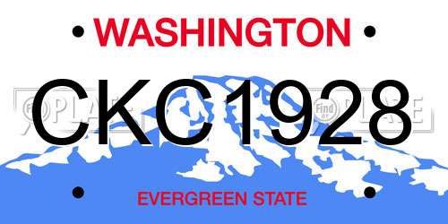 CKC1928 Washington License Plate