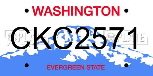 CKC2571 Washington License Plate