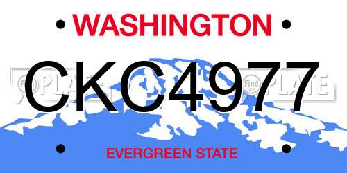 CKC4977 Washington License Plate