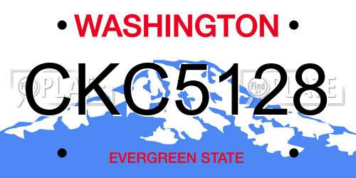 CKC5128 Washington License Plate