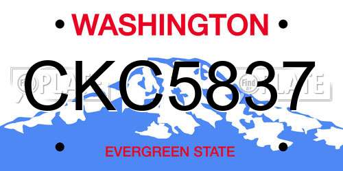 CKC5837 Washington License Plate