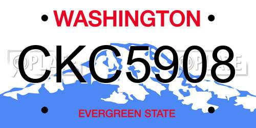 CKC5908 Washington License Plate