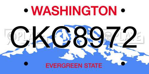 CKC8972 Washington License Plate