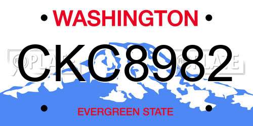 CKC8982 Washington License Plate