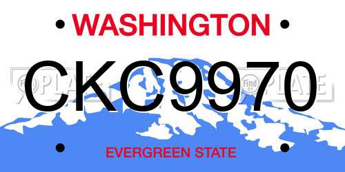 CKC9970 Washington License Plate