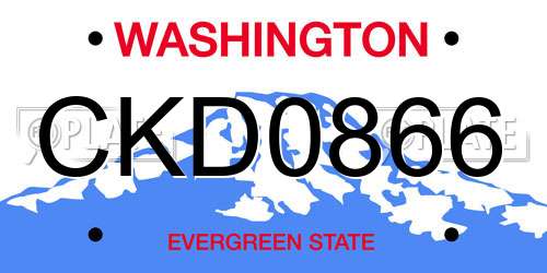 CKD0866 Washington License Plate