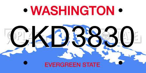 CKD3830 Washington License Plate