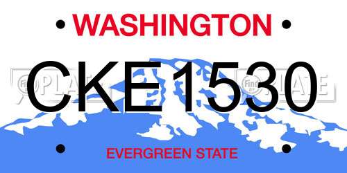 CKE1530 Washington License Plate