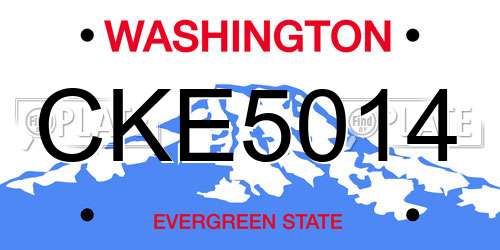 CKE5014 Washington License Plate