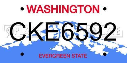 CKE6592 Washington License Plate
