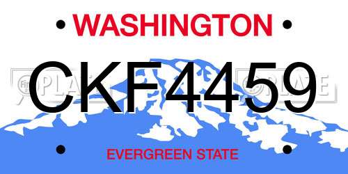 CKF4459 Washington License Plate