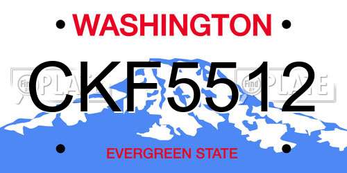 CKF5512 Washington License Plate