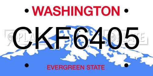 CKF6405 Washington License Plate